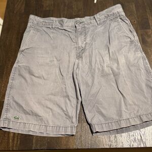Lacoste Men's Light Gray Flat Front Shorts